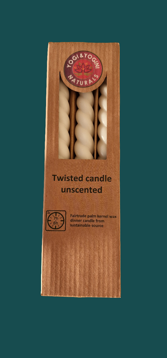 White Dinner Candles with a Twist,,