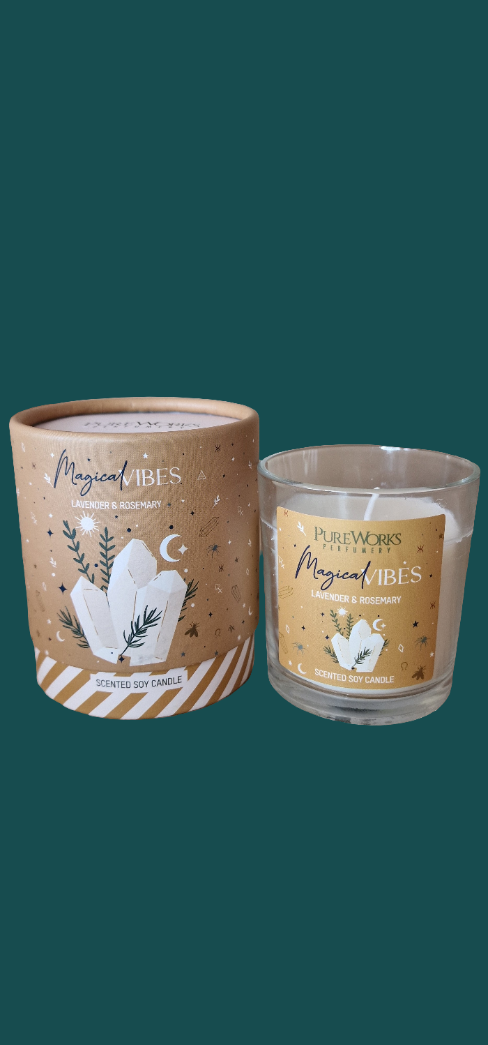 Magical Vibes Scented Soy Candle,, Lavender & Rosemary