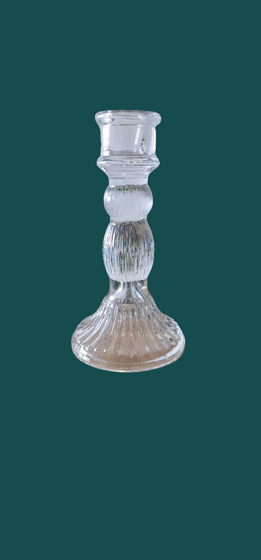Glazen kaarsenhouder L
