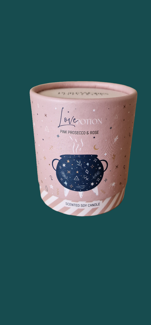 Love Potion Scented Soy Candle,, Pink Prosecco & Rose