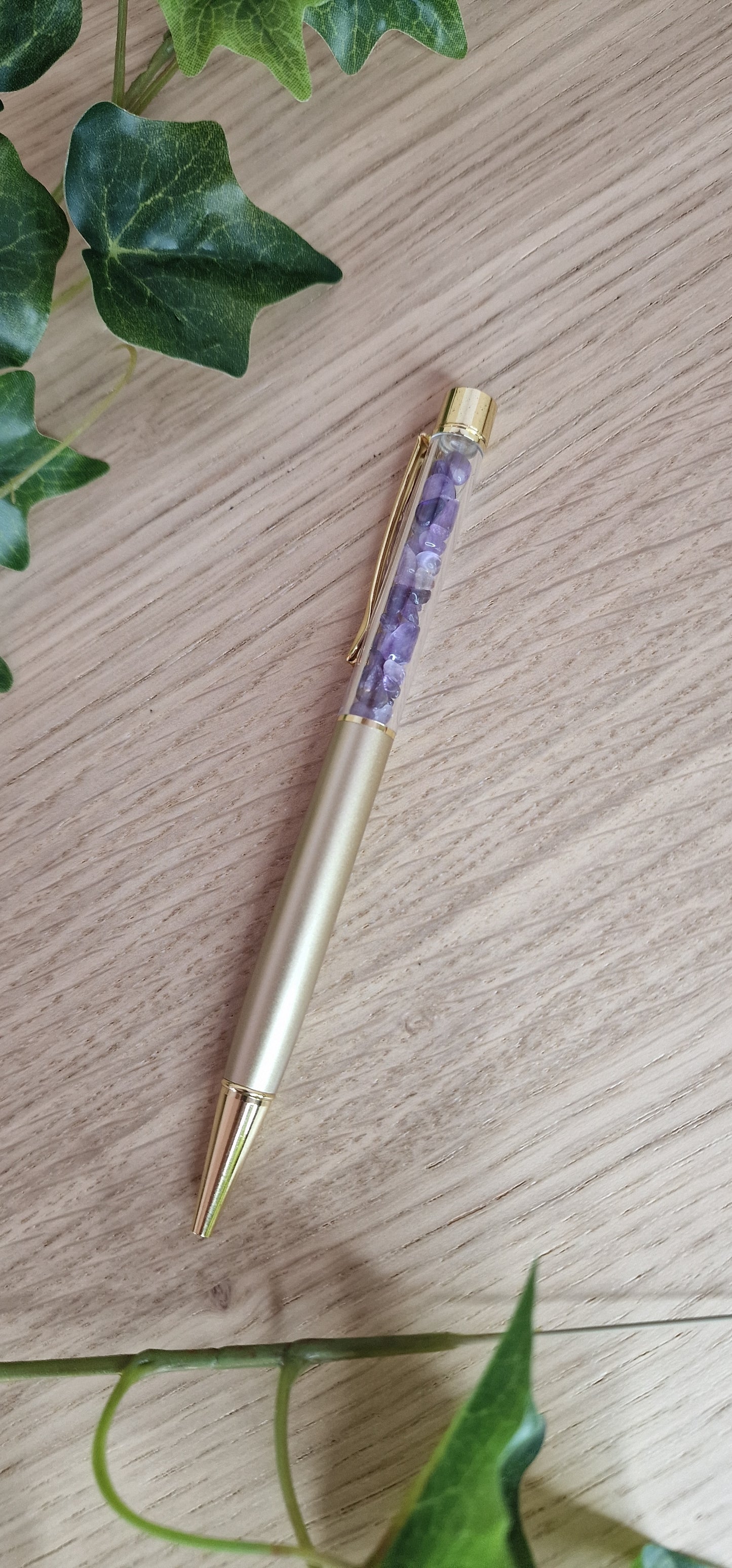 Gemstone Filled Ballpoint Pen ☆Amethyst☆