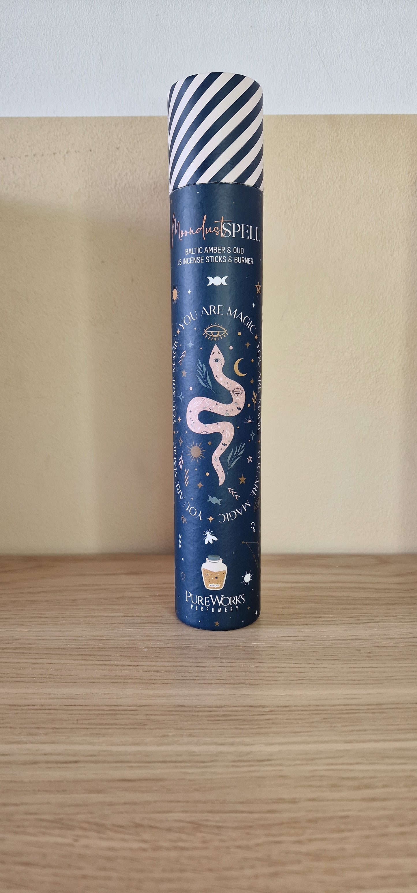 Moondust Spell ☆ Baltic Amber & Oud Incense,, With Wooden Incense holder