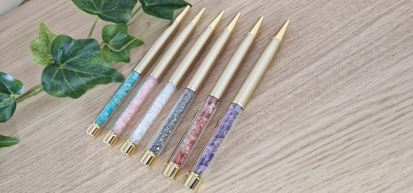 Gemstone Filled Ballpoint Pen ☆RockCrystal☆