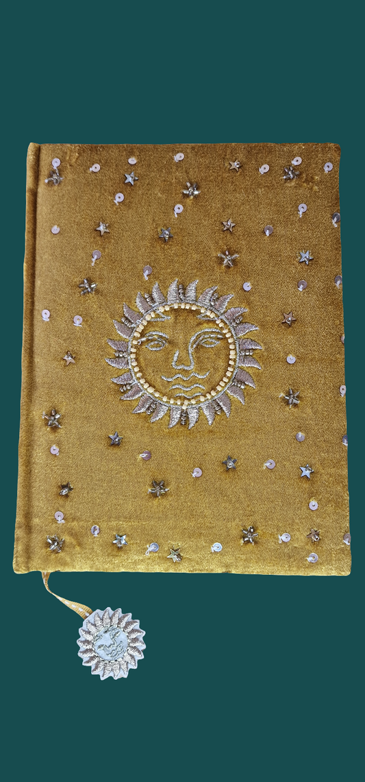 Fluweel Notitieboek Geel Zon