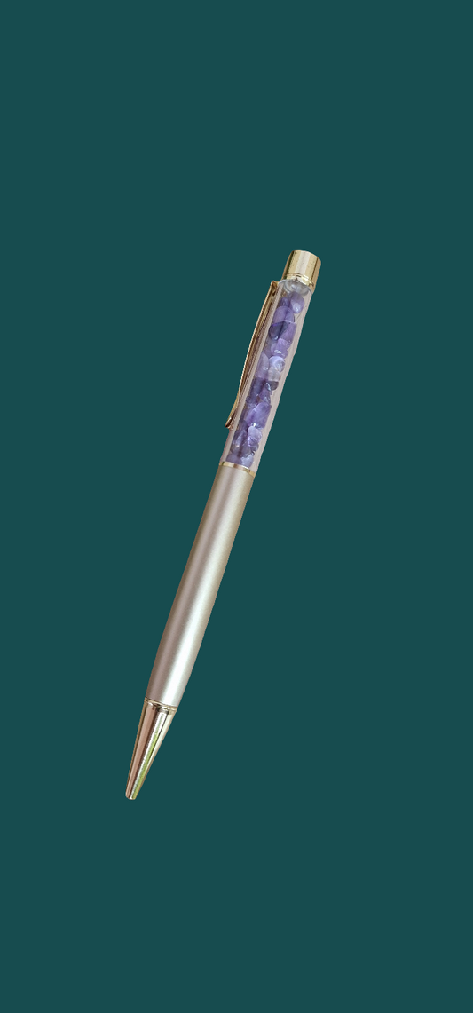 Gemstone Filled Ballpoint Pen ☆Amethyst☆