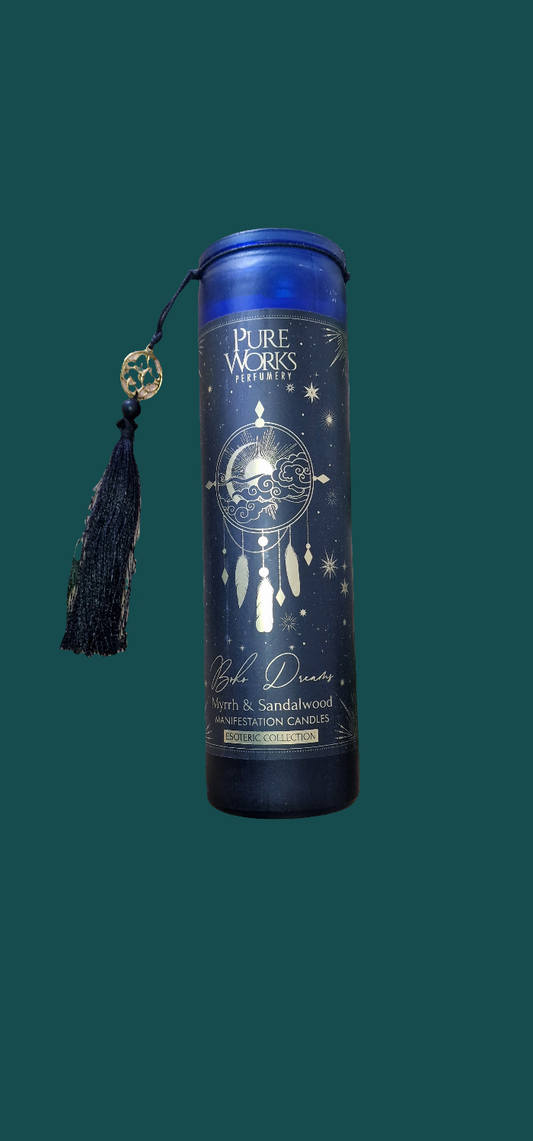 Boho Dreams,, (Myrrh & Sandelwood) Manifestatiekaars
