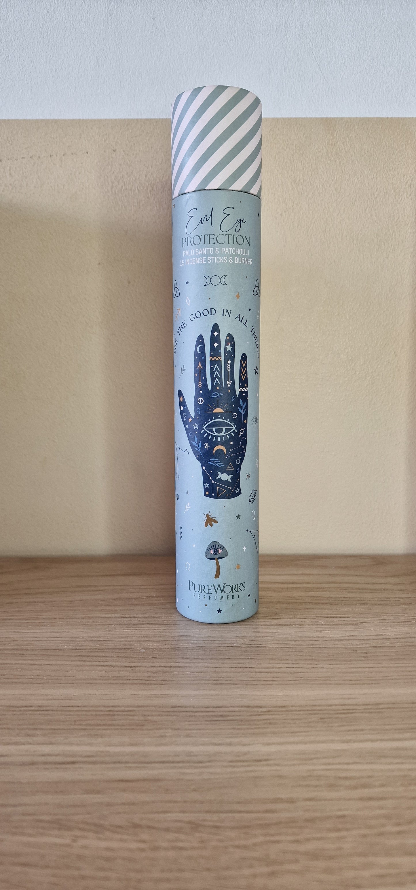 Evil Eye Protection ☆ Palo Santo & Patchouli Incense,, With Wooden Incense holder